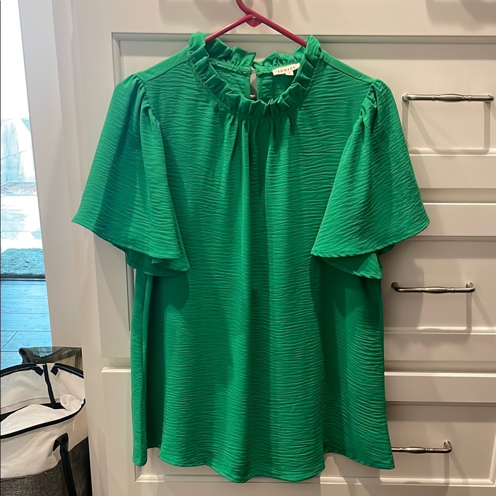 Green Ruffled Women's Top